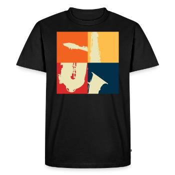 Saxophon - Männer Premium Bio T-Shirt - Schwarz - Vorne - Nico (187cm)