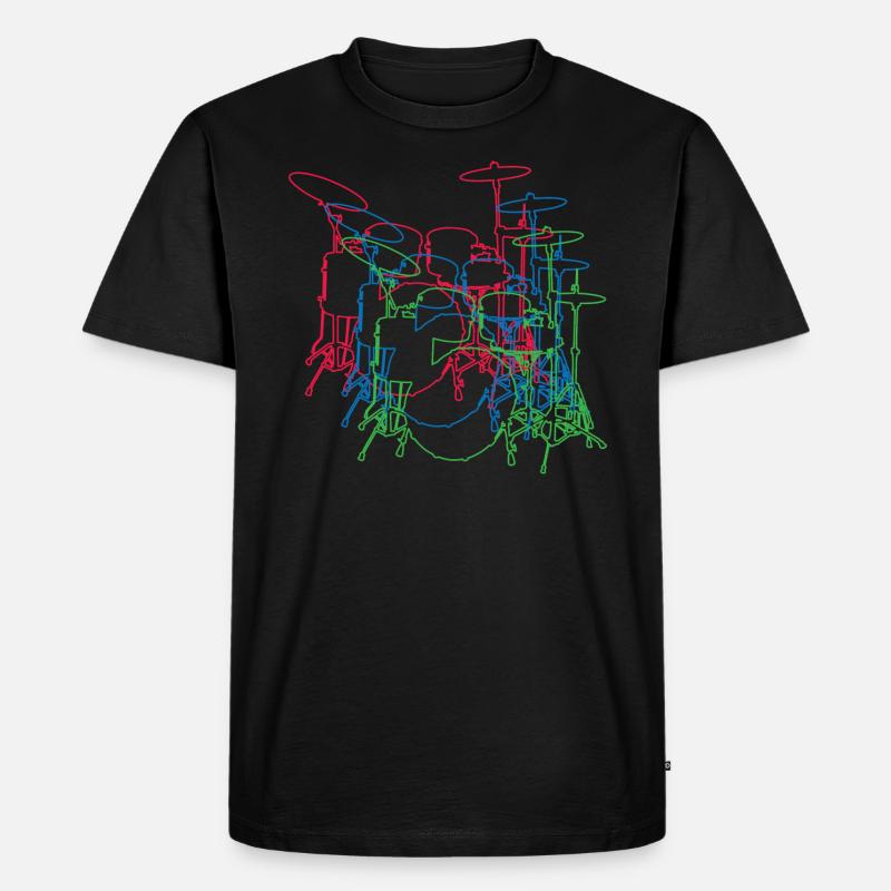 Trommel - Männer Premium Bio T-Shirt - Schwarz