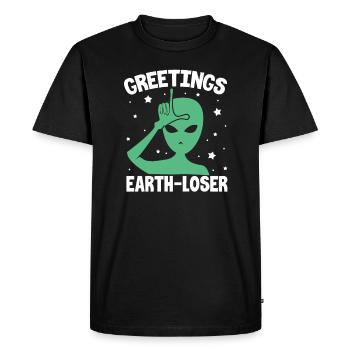 Extraterrestre - T-shirt Premium bio Homme - noir - Devant - Nico (187cm)