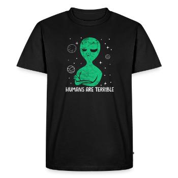 Extraterrestre - T-shirt Premium bio Homme - noir - Devant - Nico (187cm)