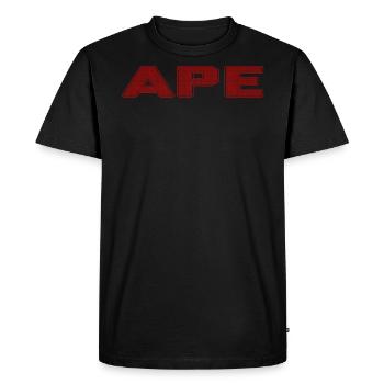 Ape Dotted Text Design - Men's Premium Organic T-Shirt - black - Front - Nico (187cm)