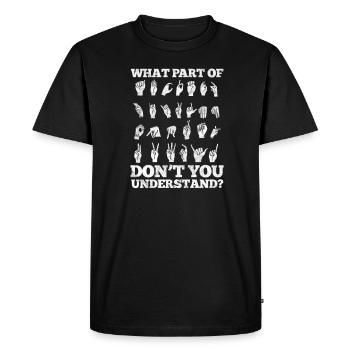 ASL Sign Language Deaf Sign Language - Men's Premium Organic T-Shirt - black - Front - Nico (187cm)