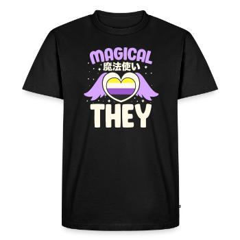 Genderqueer LGBT Queer Gay Pride CSD gift - Men's Premium Organic T-Shirt - black - Front - Nico (187cm)