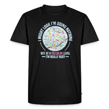 Biologie biologiste science bio laboratoire cadeau - T-shirt Premium bio Homme - noir - Devant - Nico (187cm)