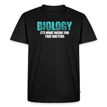 biology - Men's Premium Organic T-Shirt - black - Front - Nico (187cm)