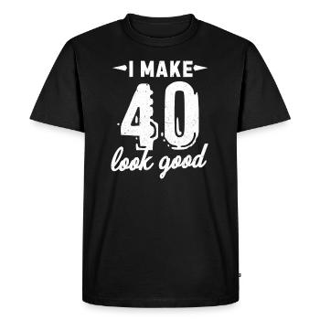 40e anniversaire - T-shirt Premium bio Homme - noir - Devant - Nico (187cm)