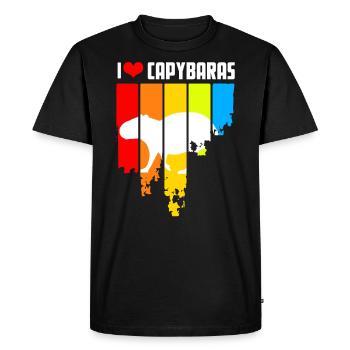 Design rétro capybara - T-shirt Premium bio Homme - noir - Devant - Nico (187cm)
