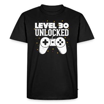 Level 30 30th birthday 30 years gaming gift - Men's Premium Organic T-Shirt - black - Front - Nico (187cm)