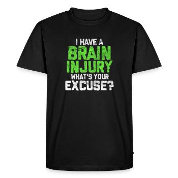 Traumatisme crânien-cérébral cadeau - T-shirt Premium bio Homme - noir - Devant - Nico (187cm)