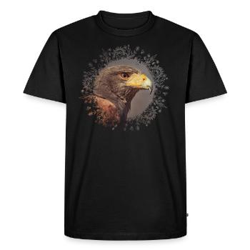 Harris Hawk mandala - Men's Premium Organic T-Shirt - black - Front - Nico (187cm)