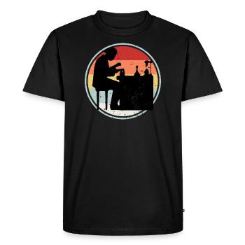 Microbiologist VINTAGE COLLECTION - Men's Premium Organic T-Shirt - black - Front - Nico (187cm)