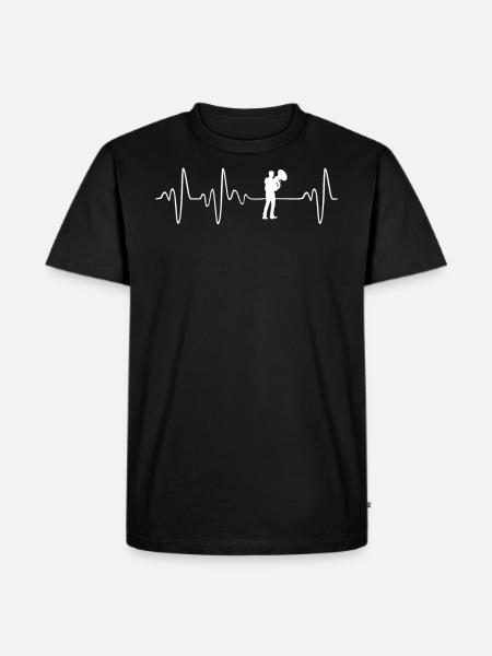 Tuba heartbeat - Men's Premium Organic T-Shirt - black