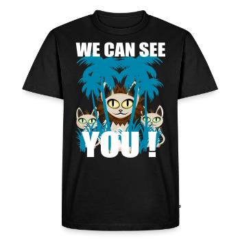 nous vous voyons - nous pouvons vous voir bande de lions t shirt - T-shirt Premium bio Homme - noir - Devant - Nico (187cm)