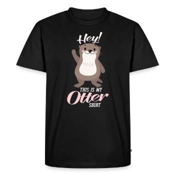 Hé C'est ma chemise de loutre - T-shirt Premium bio Homme - noir - Devant - Nico (187cm)