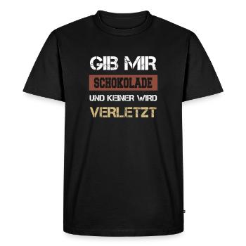 Chocolat grignoter bonbons sucre faim - T-shirt Premium bio Homme - noir - Devant - Nico (187cm)