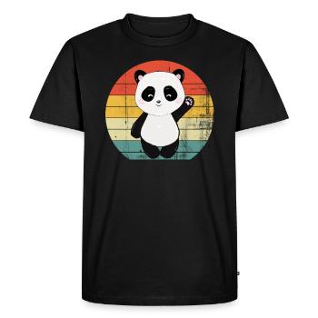 panda - Männer Premium Bio T-Shirt - Schwarz - Vorne - Nico (187cm)