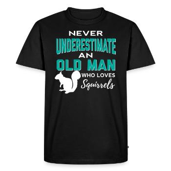 Squirrel T-Shirt For Men Who Love Squirrels - Men's Premium Organic T-Shirt - black - Front - Nico (187cm)