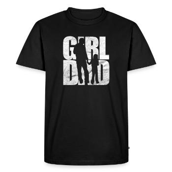 Père papa fille fille papa cadeau de fête des pères - T-shirt Premium bio Homme - noir - Devant - Nico (187cm)