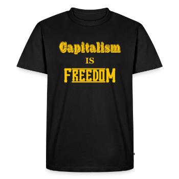 capitalism, capitalist, freedom libertarian money - Men's Premium Organic T-Shirt - black - Front - Nico (187cm)