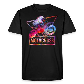 Motocross - Men's Premium Organic T-Shirt - black - Front - Nico (187cm)
