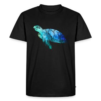 Tortue de mer - T-shirt Premium bio Homme - noir - Devant - Nico (187cm)