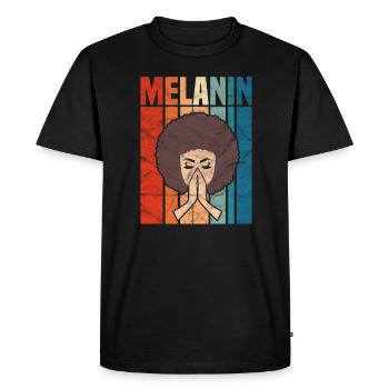 Mélanine Afro Black Lives Matter Gift - T-shirt Premium bio Homme - noir - Devant - Nico (187cm)