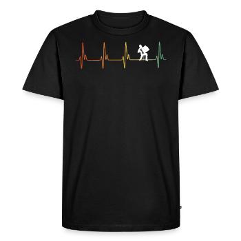 Battement de coeur accordéon rétro - T-shirt Premium bio Homme - noir - Devant - Nico (187cm)