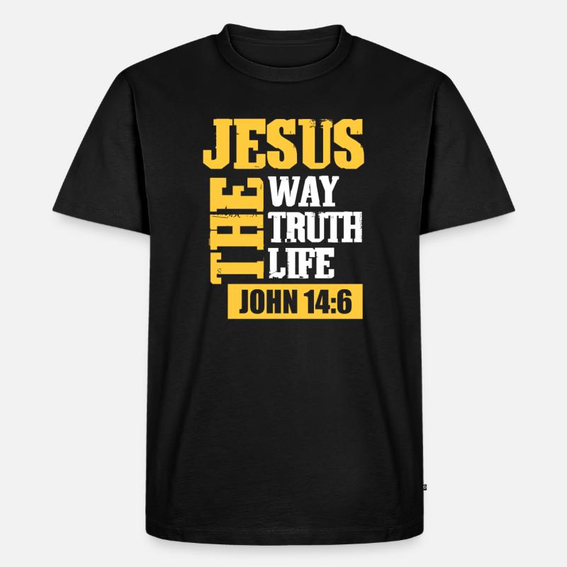 Jesus - Männer Premium Bio T-Shirt - Schwarz