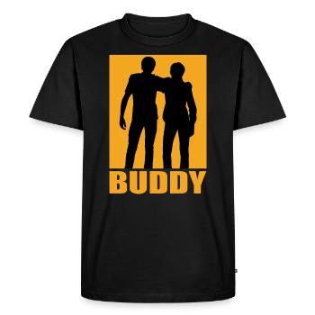 Buddy design - Men's Premium Organic T-Shirt - black - Front - Nico (187cm)