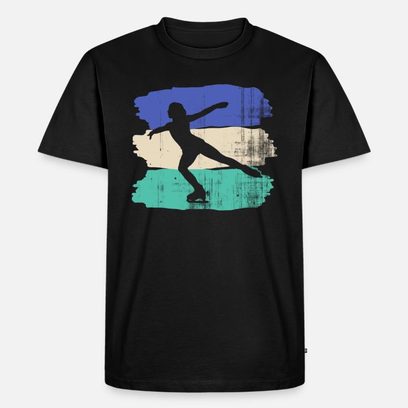 Eiskunstlauf - Männer Premium Bio T-Shirt - Schwarz