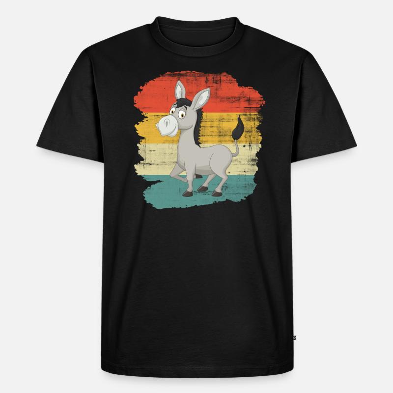 Esel - Männer Premium Bio T-Shirt - Schwarz
