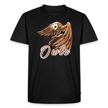 Chouettes - T-shirt Premium bio Homme - noir - Devant - Nico (187cm)
