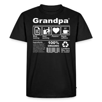Papy - T-shirt Premium bio Homme - noir - Devant - Nico (187cm)