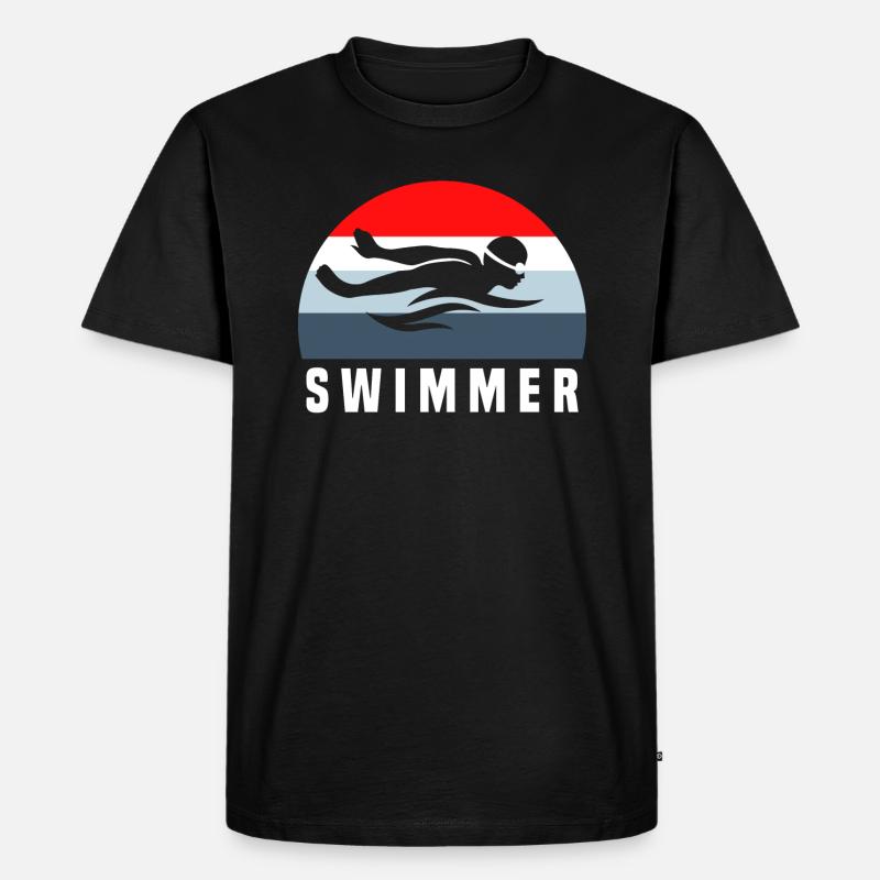 Schwimmer - Männer Premium Bio T-Shirt - Schwarz