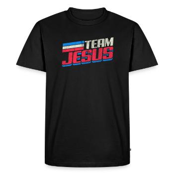 Jesus - Men's Premium Organic T-Shirt - black - Front - Nico (187cm)