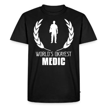 medic - Men's Premium Organic T-Shirt - black - Front - Nico (187cm)