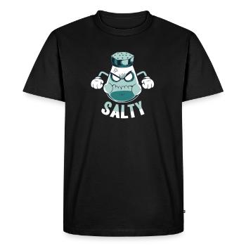 salière aigre salée - T-shirt Premium bio Homme - noir - Devant - Nico (187cm)