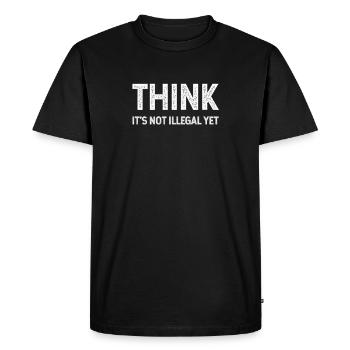 think smart clever sayings, funny humor - Men's Premium Organic T-Shirt - black - Front - Nico (187cm)