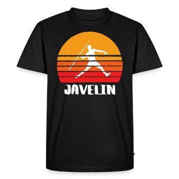 Javelin Sunset - Men's Premium Organic T-Shirt - black - Front - Nico (187cm)