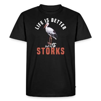 cigogne - T-shirt Premium bio Homme - noir - Devant - Nico (187cm)