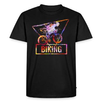 Faire du vélo - T-shirt Premium bio Homme - noir - Devant - Nico (187cm)