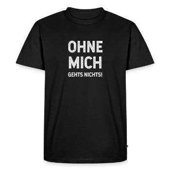 sprüche, lustige sprüche, lustige, humor, spruch - Männer Premium Bio T-Shirt - Schwarz - Vorne - Nico (187cm)