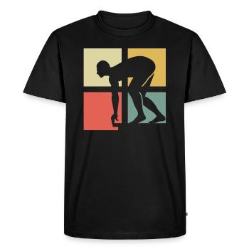 nageur - T-shirt Premium bio Homme - noir - Devant - Nico (187cm)