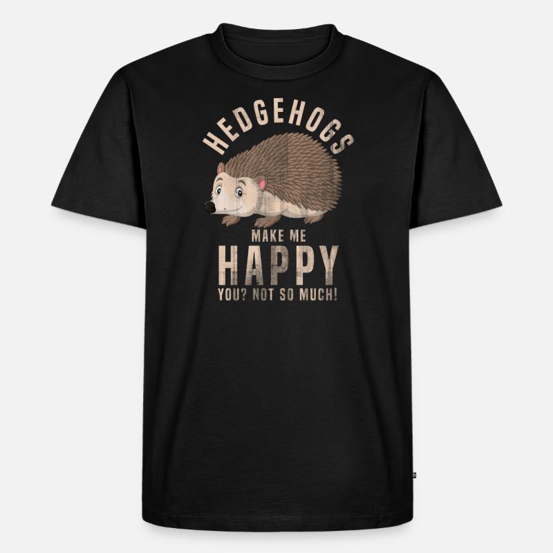 Igel - Männer Premium Bio T-Shirt - Schwarz