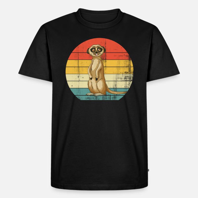 Erdmännchen - Männer Premium Bio T-Shirt - Schwarz