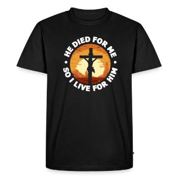Jesus Croix - T-shirt Premium bio Homme - noir - Devant - Nico (187cm)