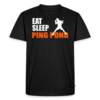 MANGER. DORMIR. PING PONG. RÉPÉTER. - T-shirt Premium bio Homme - noir - Devant - Nico (187cm)