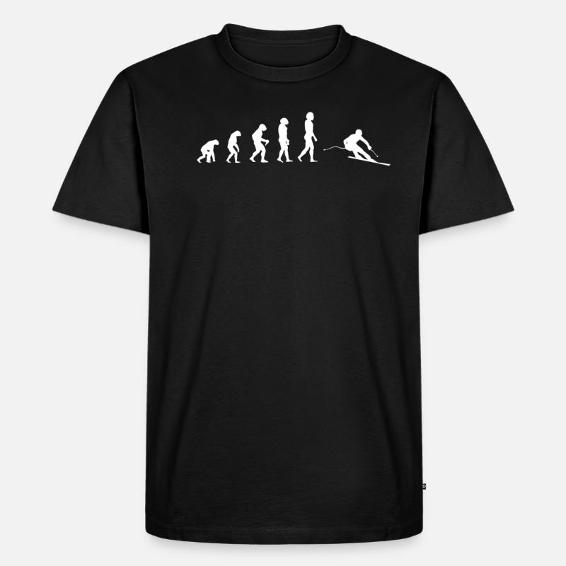 evolution of slalom - Männer Premium Bio T-Shirt - Schwarz