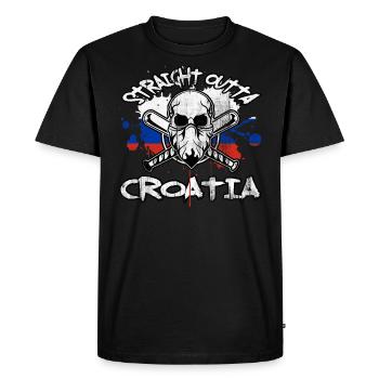 Kroatien - Männer Premium Bio T-Shirt - Schwarz - Vorne - Nico (187cm)