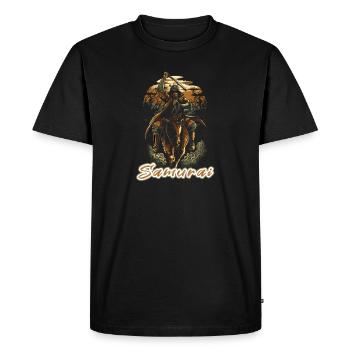samouraï - T-shirt Premium bio Homme - noir - Devant - Nico (187cm)